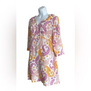 Boden Linen Floral Print Shift Dress